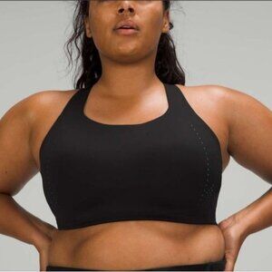 Lululemon Women's AirSupport black Ultralu material crisscross back bra size 36D